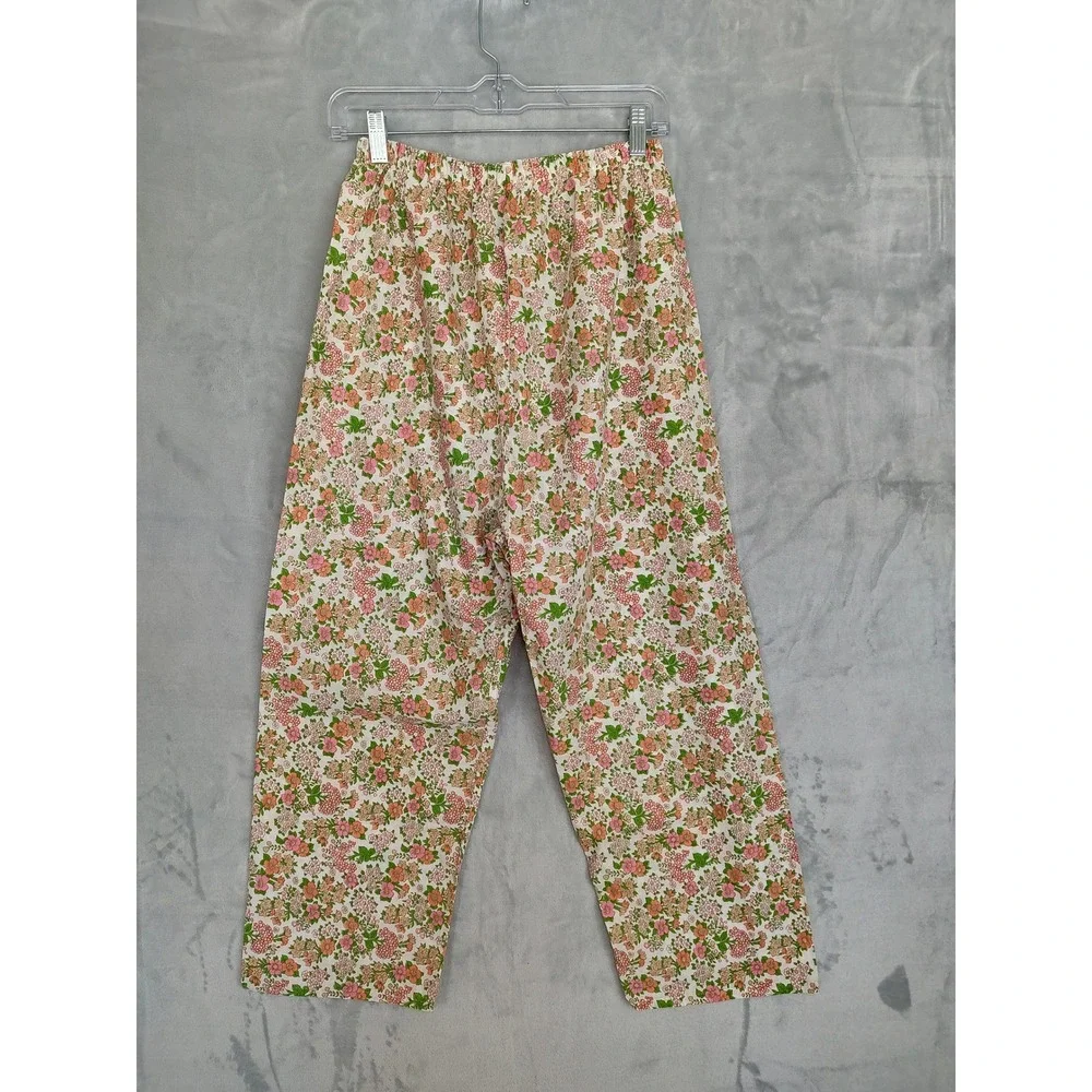 Vintage Floral Pajama Set Women's Size M Two‎ Piece Lounge Sleepwear